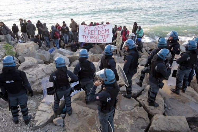 Illegális bevándorlás - Rendőri fellépés az olasz-francia határnál