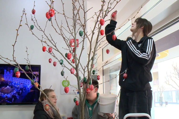 Tojásfát állítottak a győri Látogatóközpontban