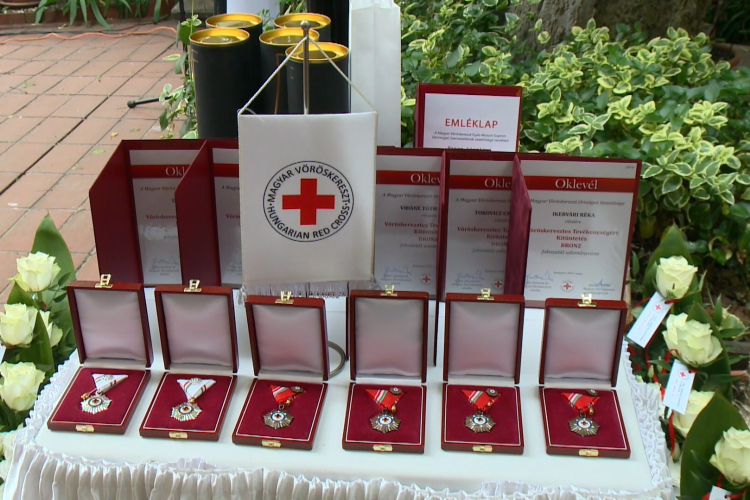 Elismerések a Vöröskereszt győri ünnepségén