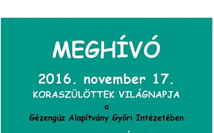 2016. november 17. - Koraszülöttek Világnapja