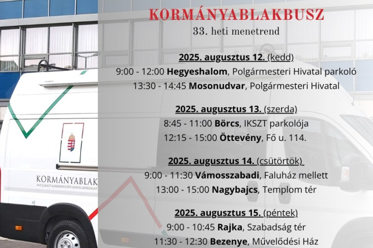 Erre kanyarodik a héten a kormányablakbusz