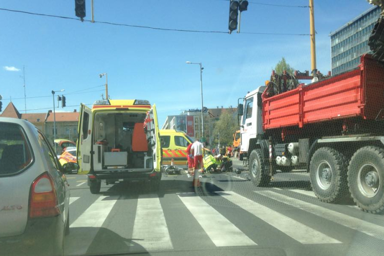 Baleset a Baross híd lábánál