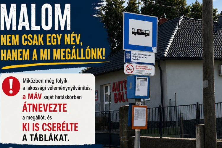 Átnevezte a MÁV a buszmegállót – panaszt tesz a képviselő