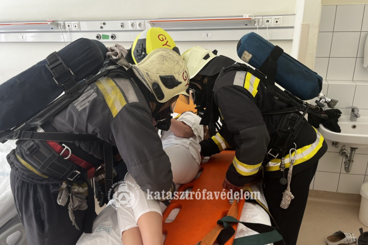 Tűz a győri kórházban – Szerencsére mindez csak gyakorlat volt