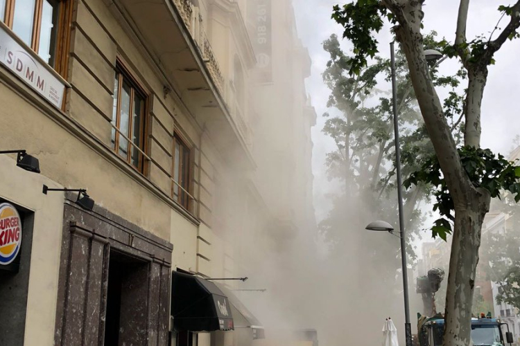 Összeomlott egy hétemeletes ház Madridban- Két embert még keresnek