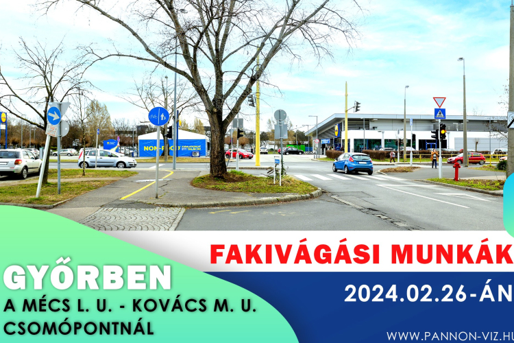 Fákat vágnak ki Győrben, lassulhat a forgalom – mutatjuk, melyik csomópontot érinti